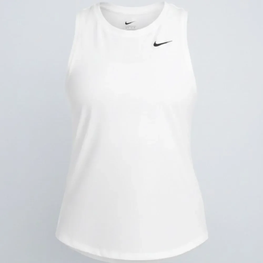 12. Nike NWT Dri-fit Curvy Size Racerback Curved-Hem Tank Top White/Black